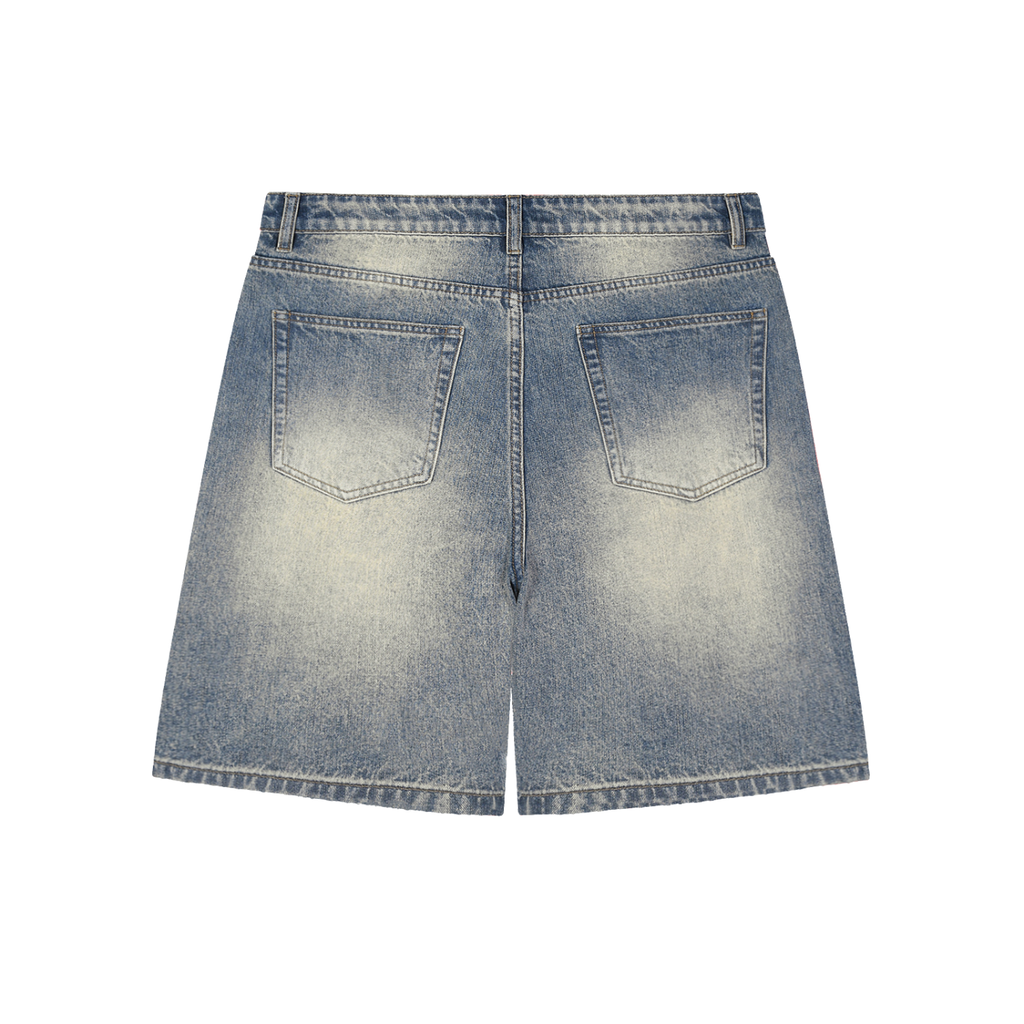 Korveiii faded denim jean shorts