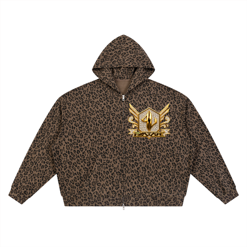 A FASTLIFE  HOF Leopard Crop Jacket