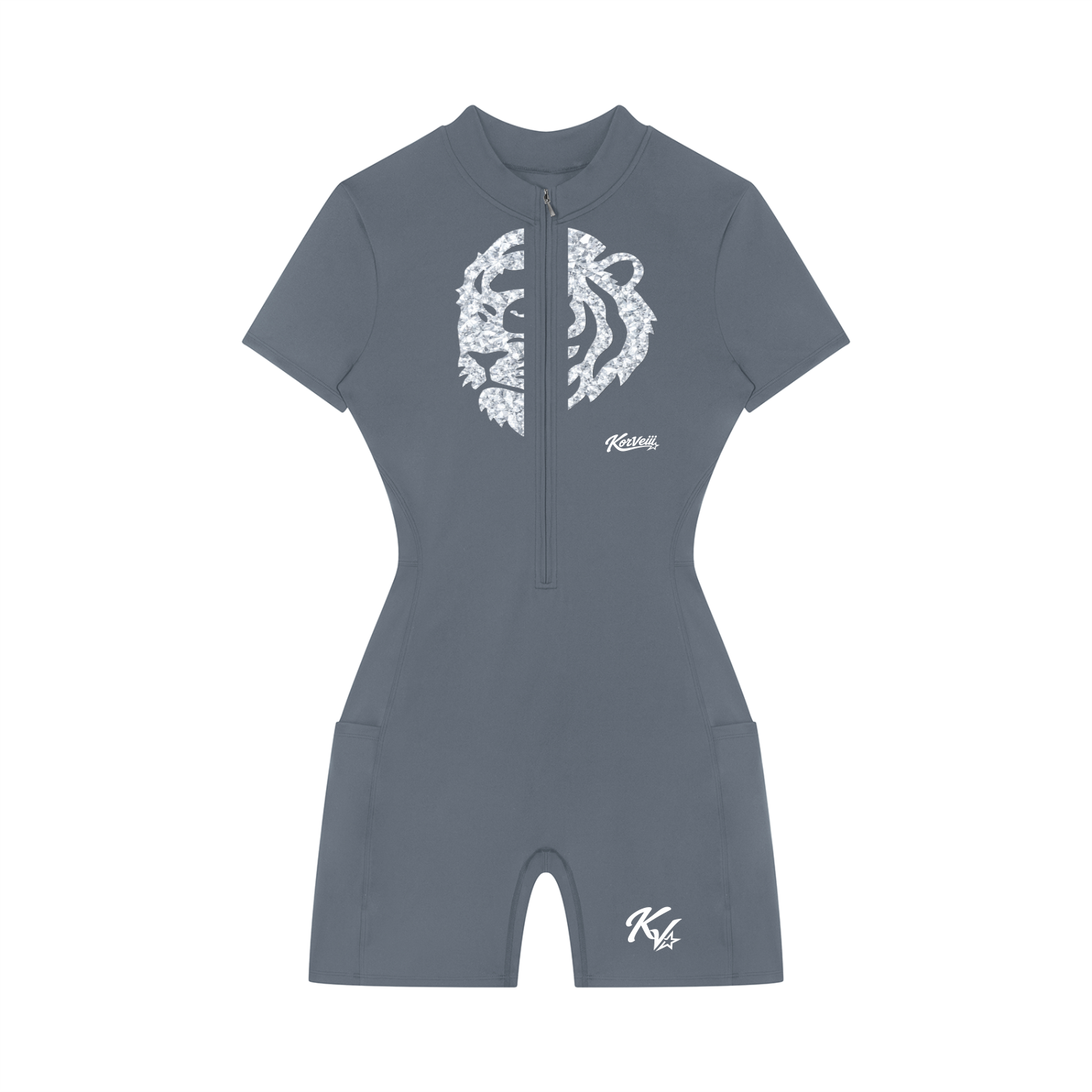 Women's Korveiii Quarter-Zip Short Sleeve Romper