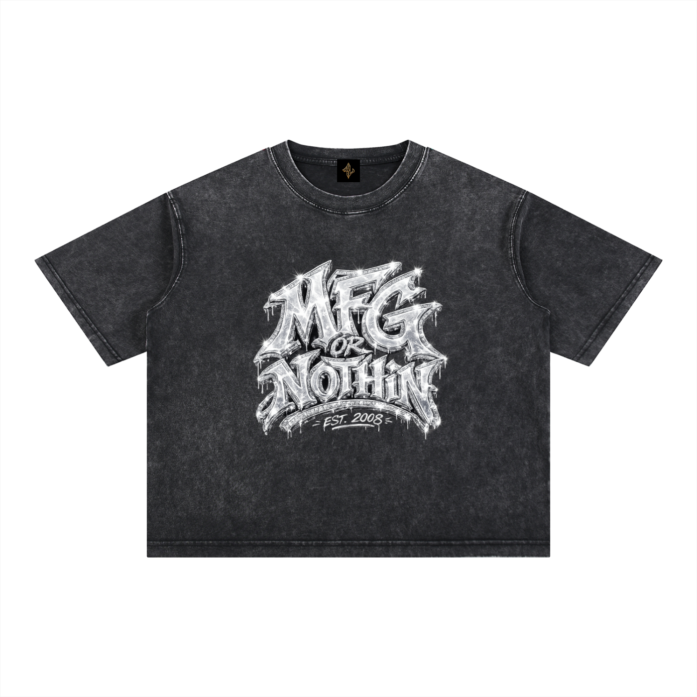 MFG or Nothin mineral Wash Crop tee