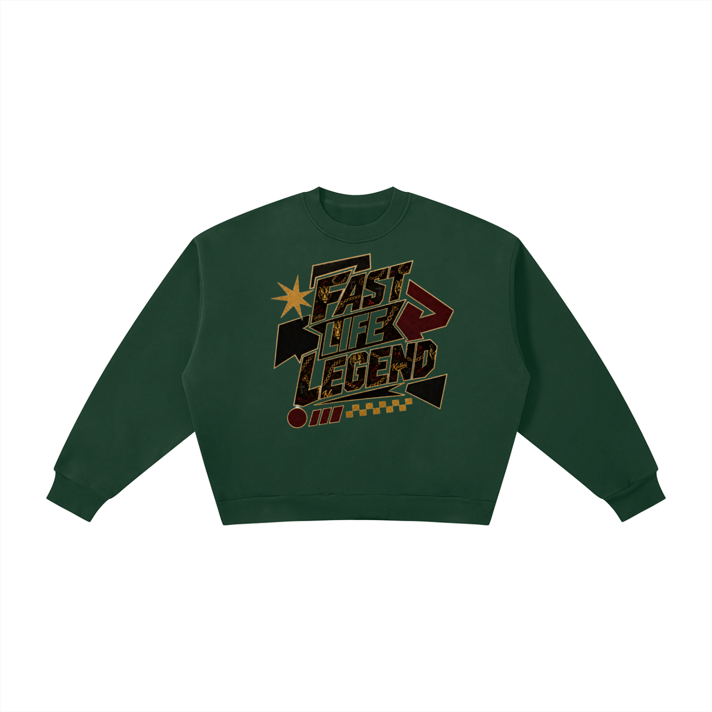 FASTLIFE LEGEND x KV Boxy Fleece Crewneck Sweatshirt
