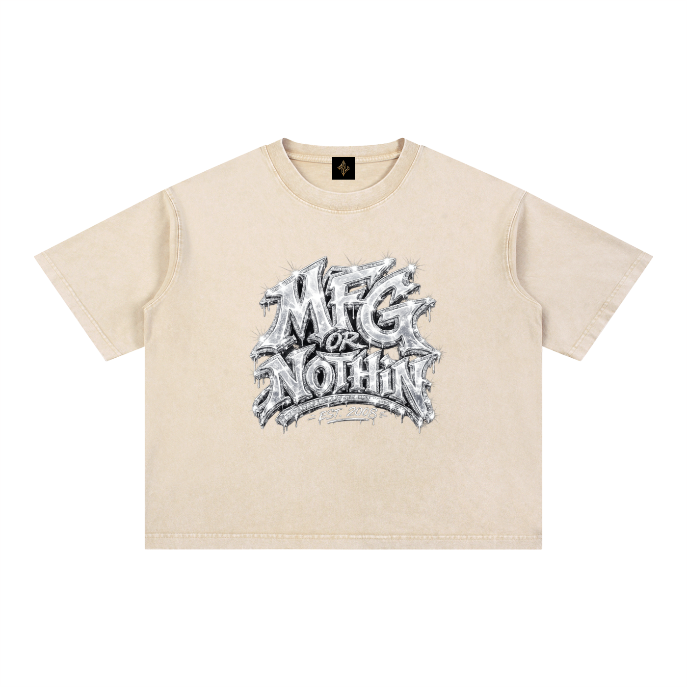 MFG or Nothin mineral Wash Crop tee