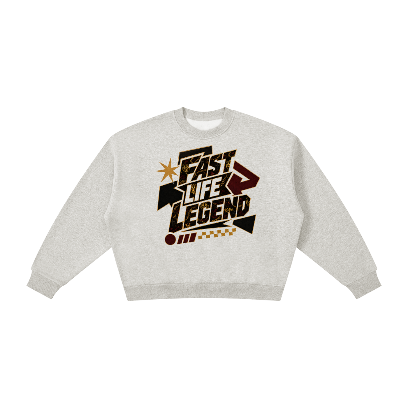 FASTLIFE LEGEND x KV Boxy Fleece Crewneck Sweatshirt