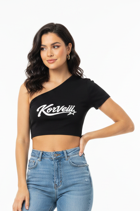 Women's Korveiii One-Shoulder Crop T-Shirt