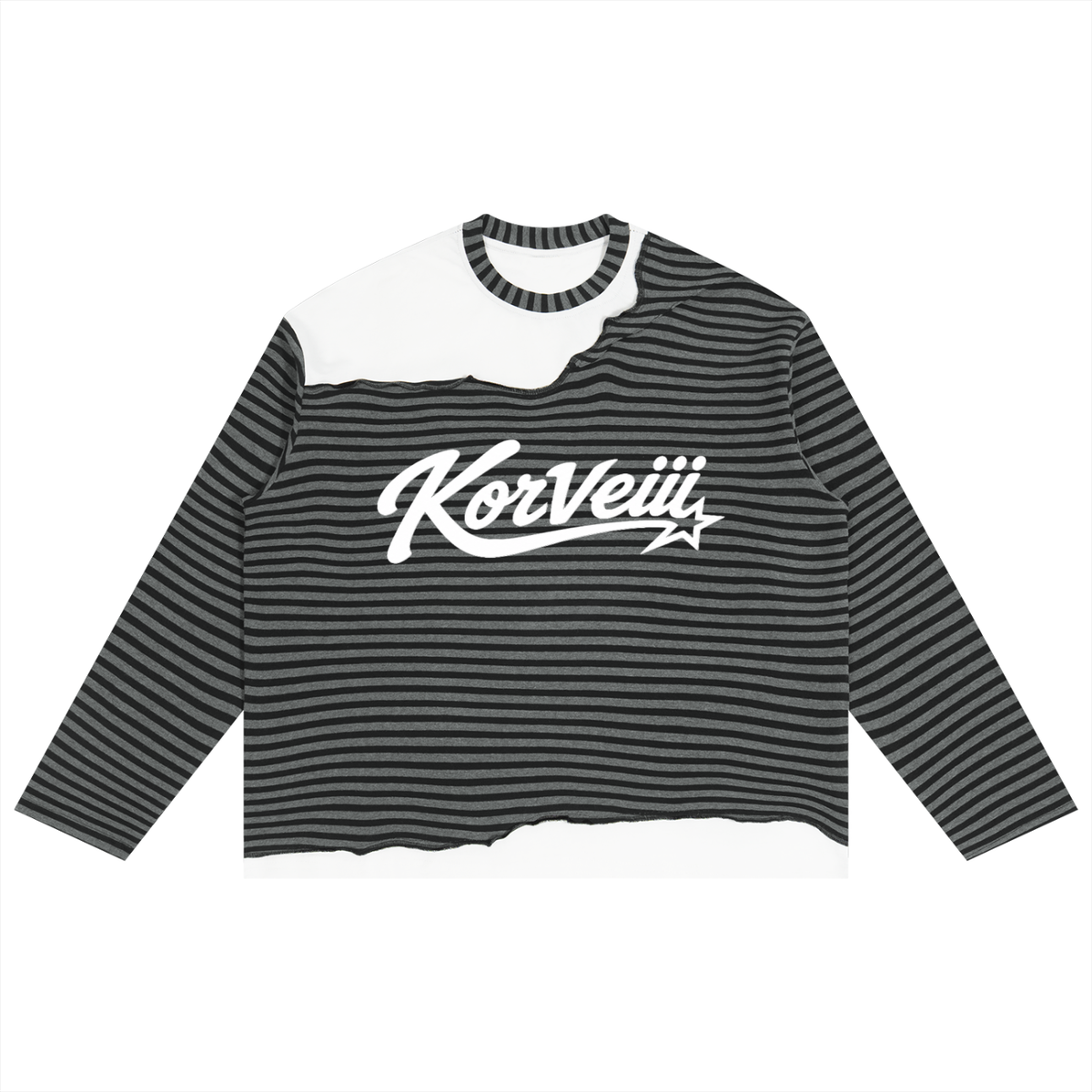 Korveiii Striped Panel Boxy Long Sleeve