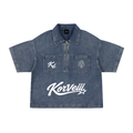 Korveiii Crop Quarter-Zip Denim Shirt