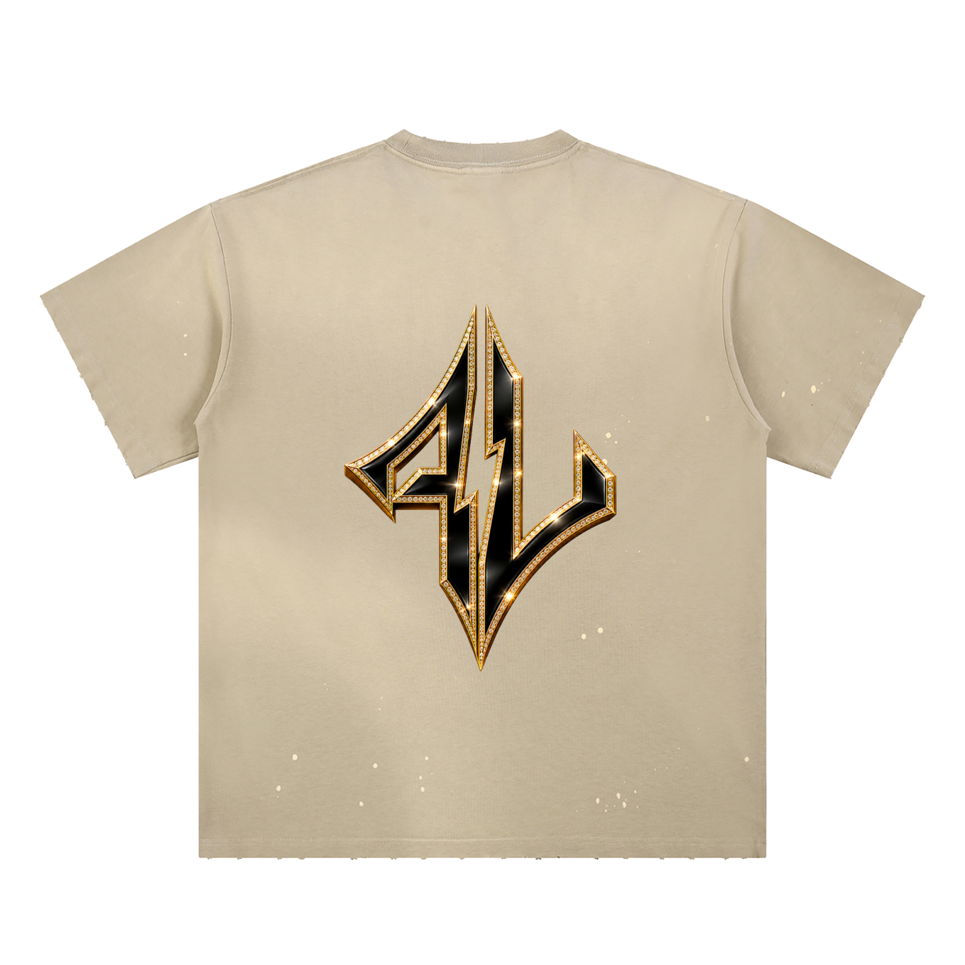 FASTLIFE Hand-Frayed Sunfade Paint Splatter T-Shirt