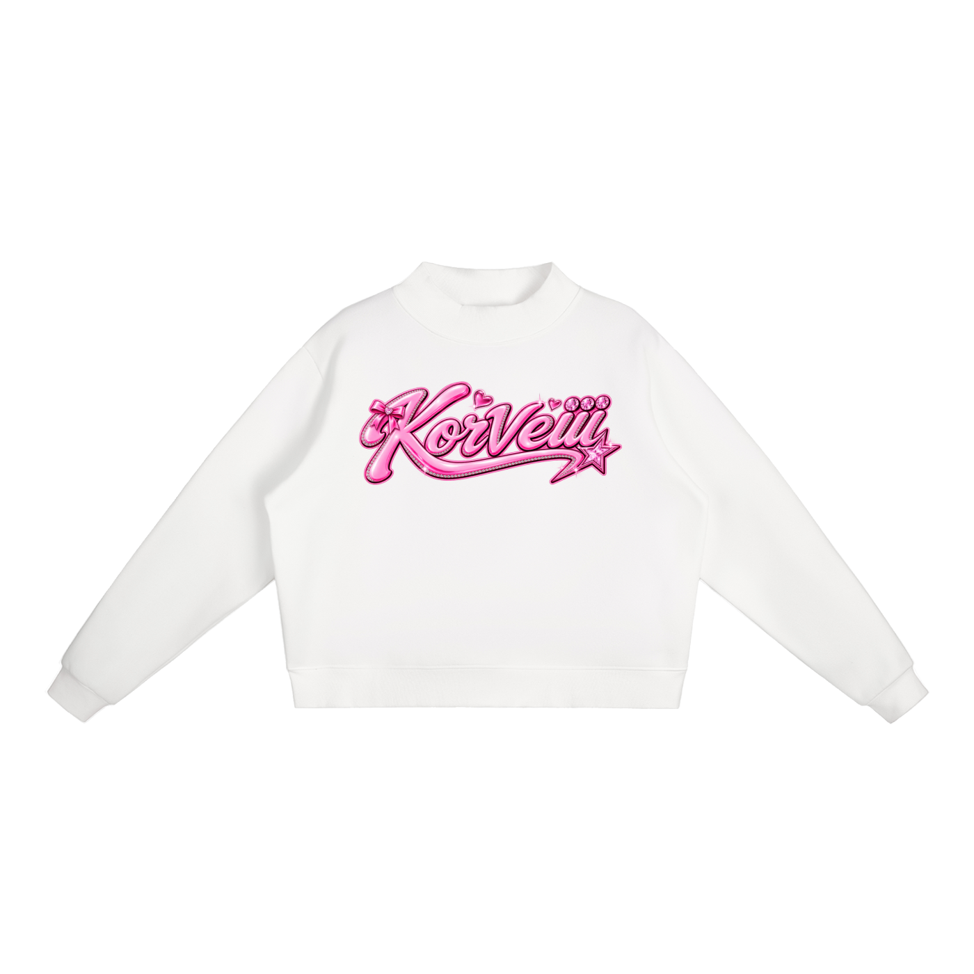 Korveiii Women’s  Essential Fleece Mock-Neck Crew Sweatshirt