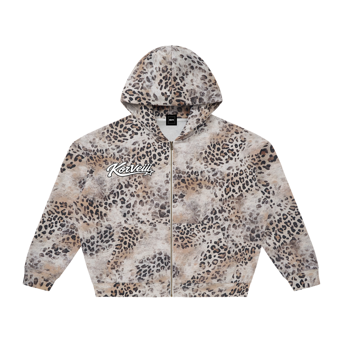 Korveiii Leopard Full Zip Hoodie