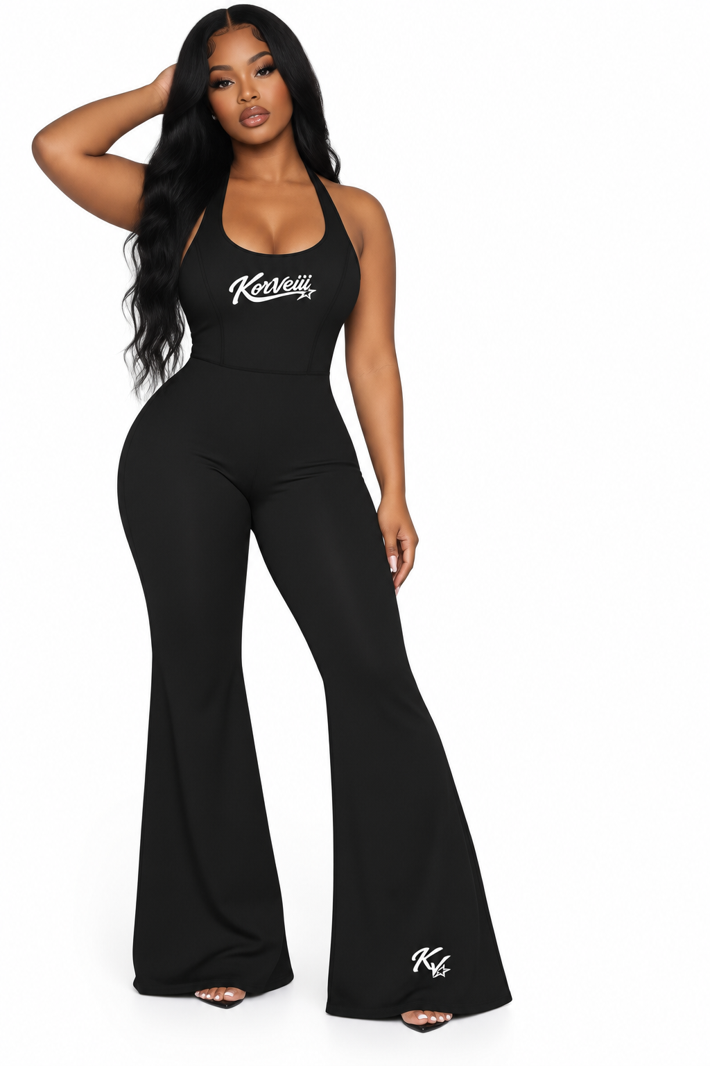 Korveiii Ms Pretty Halter Flared Jumpsuit