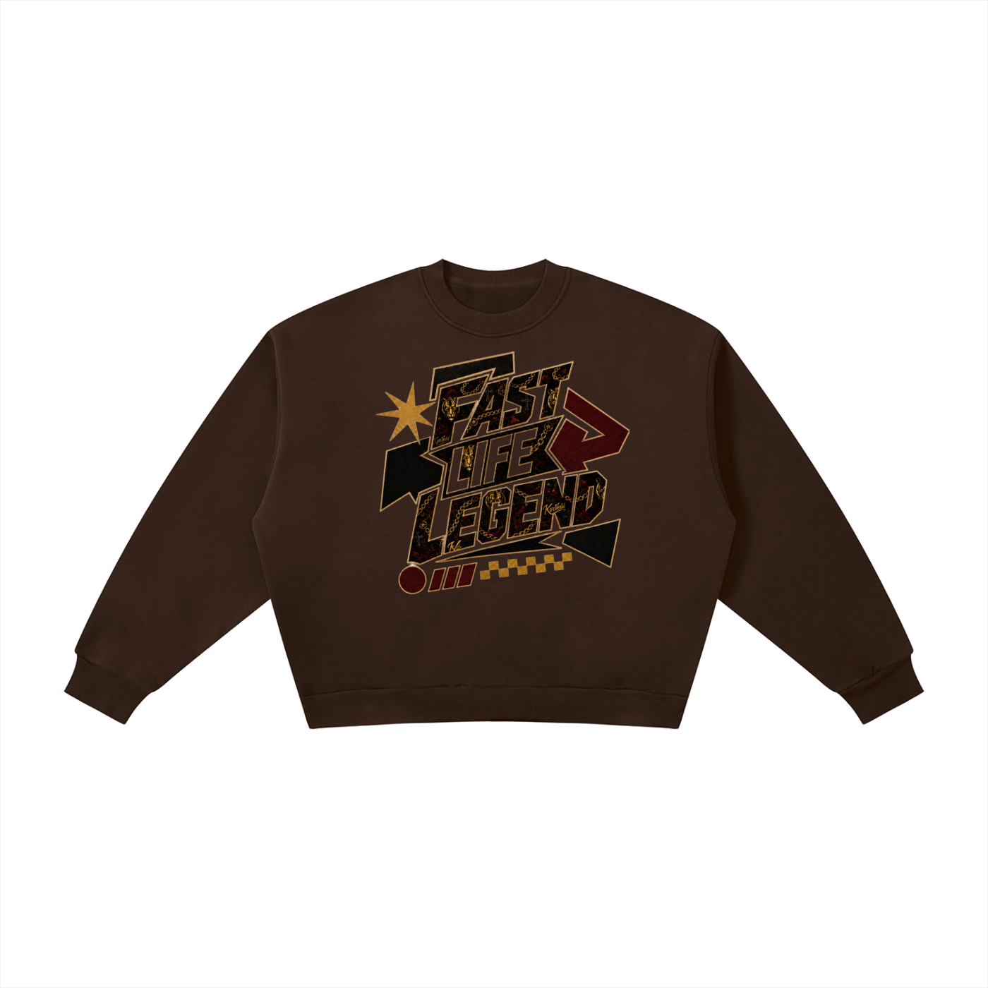 FASTLIFE LEGEND x KV Boxy Fleece Crewneck Sweatshirt