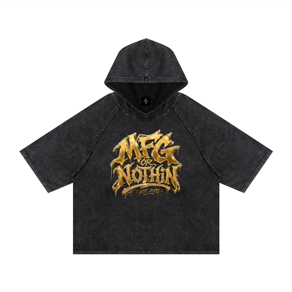 MFG Washed Crop shirt W/ Hood