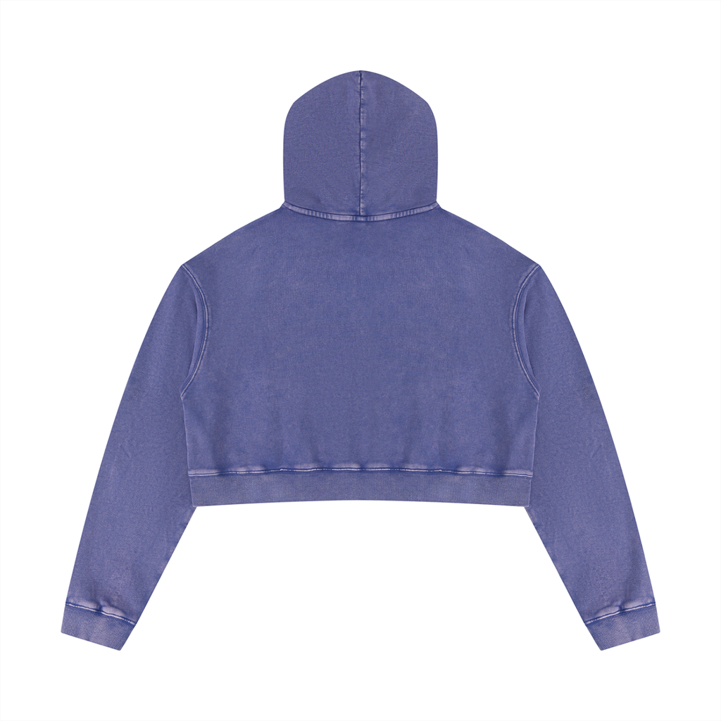 Korveiii Women’s Mineral Washed Crop Hoodie