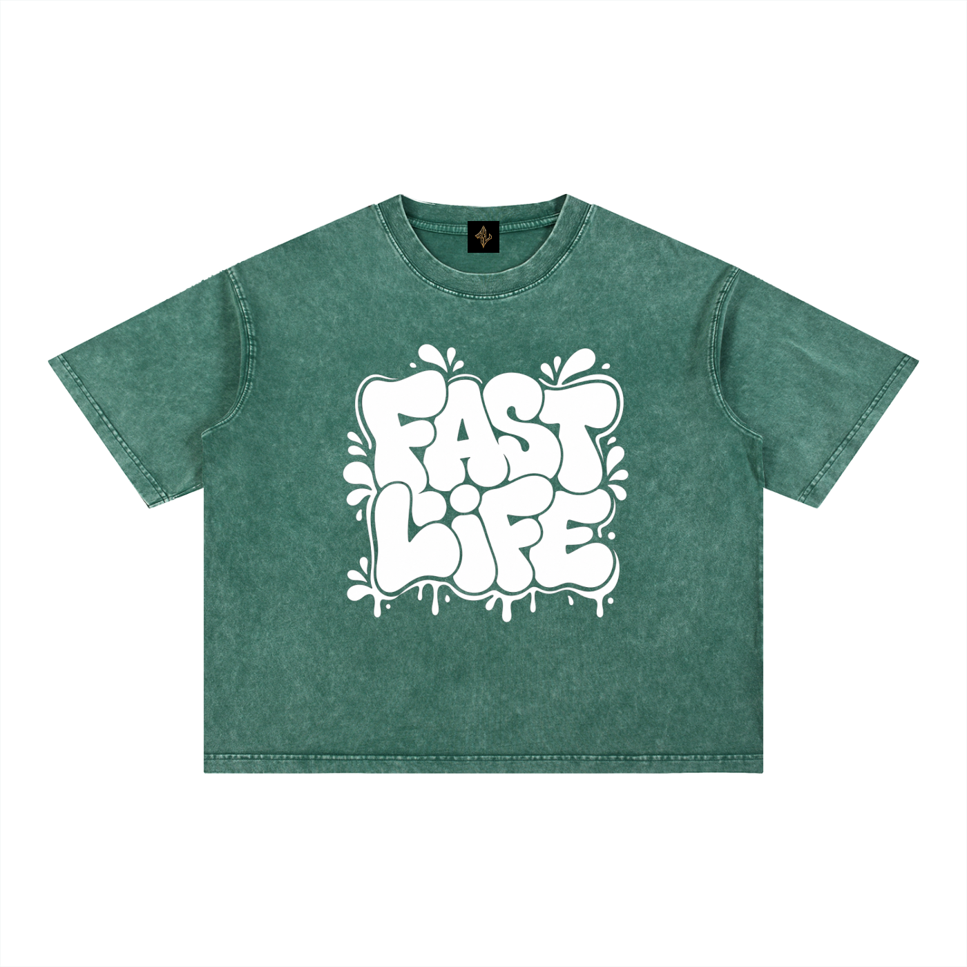 FASTLIFE Bubble Mineral Wash Boxy Cotton T-Shirt