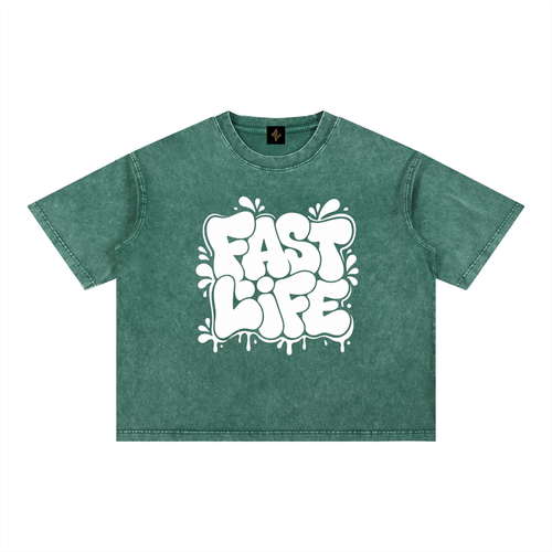 FASTLIFE Bubble Mineral Wash Boxy Cotton T-Shirt