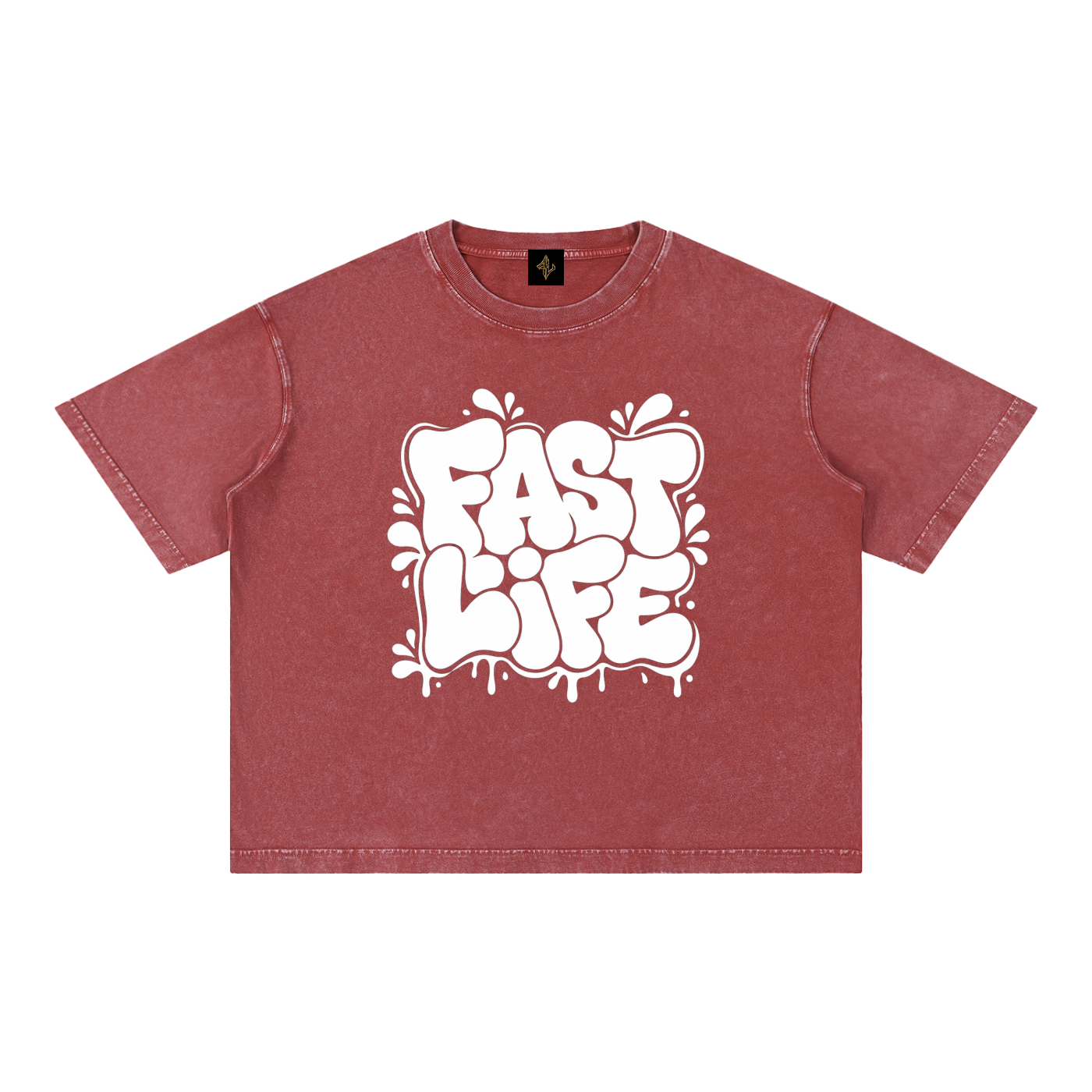 FASTLIFE Bubble Mineral Wash Boxy Cotton T-Shirt