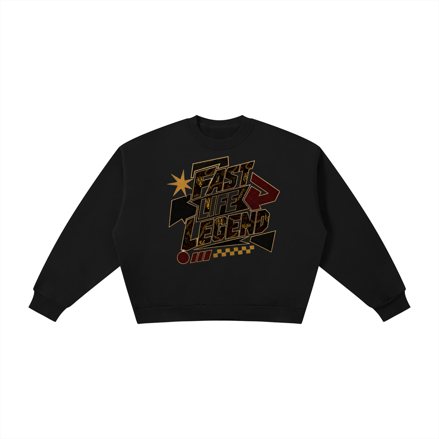 FASTLIFE LEGEND x KV Boxy Fleece Crewneck Sweatshirt