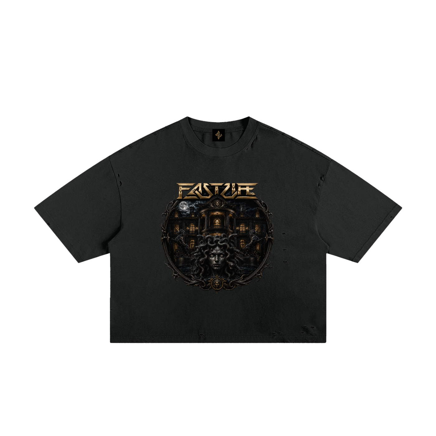 FASTLIFE Medusas Mansion Classic Frayed Boxy Tee