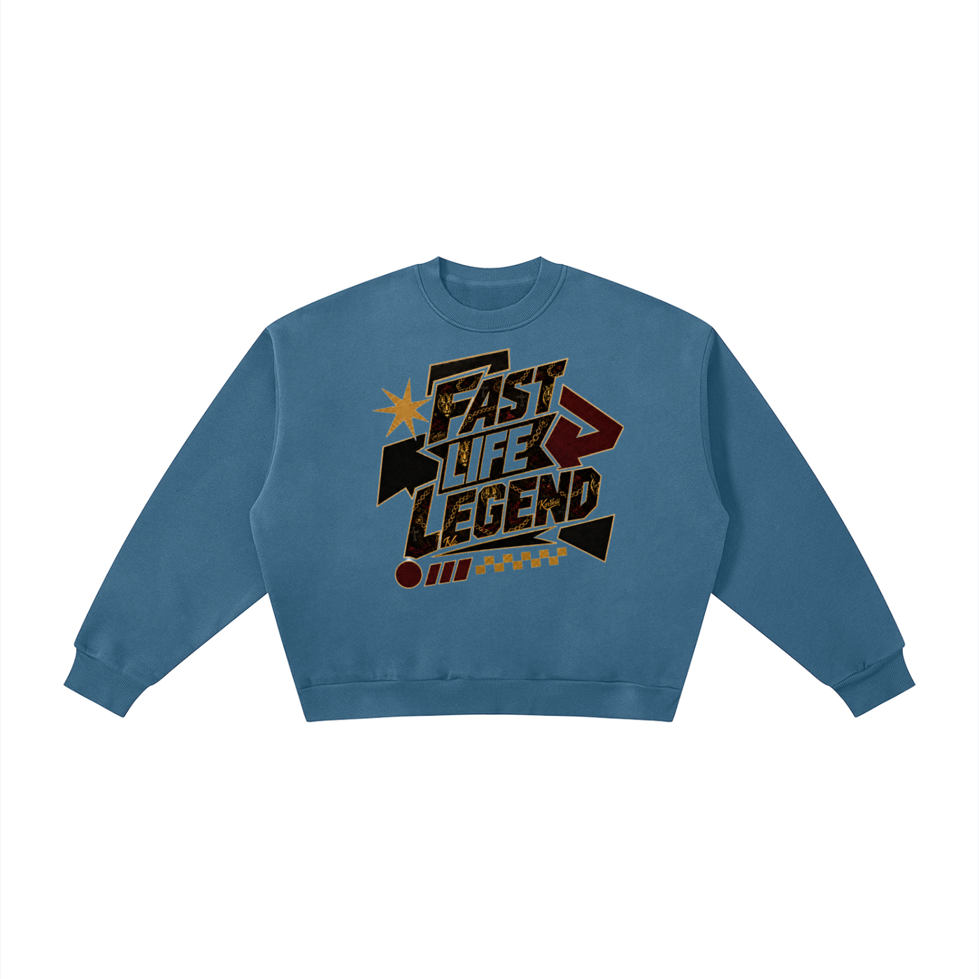 FASTLIFE LEGEND x KV Boxy Fleece Crewneck Sweatshirt