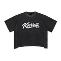 Korveiii Raw Edge Snow Washed Boxy T-Shirt