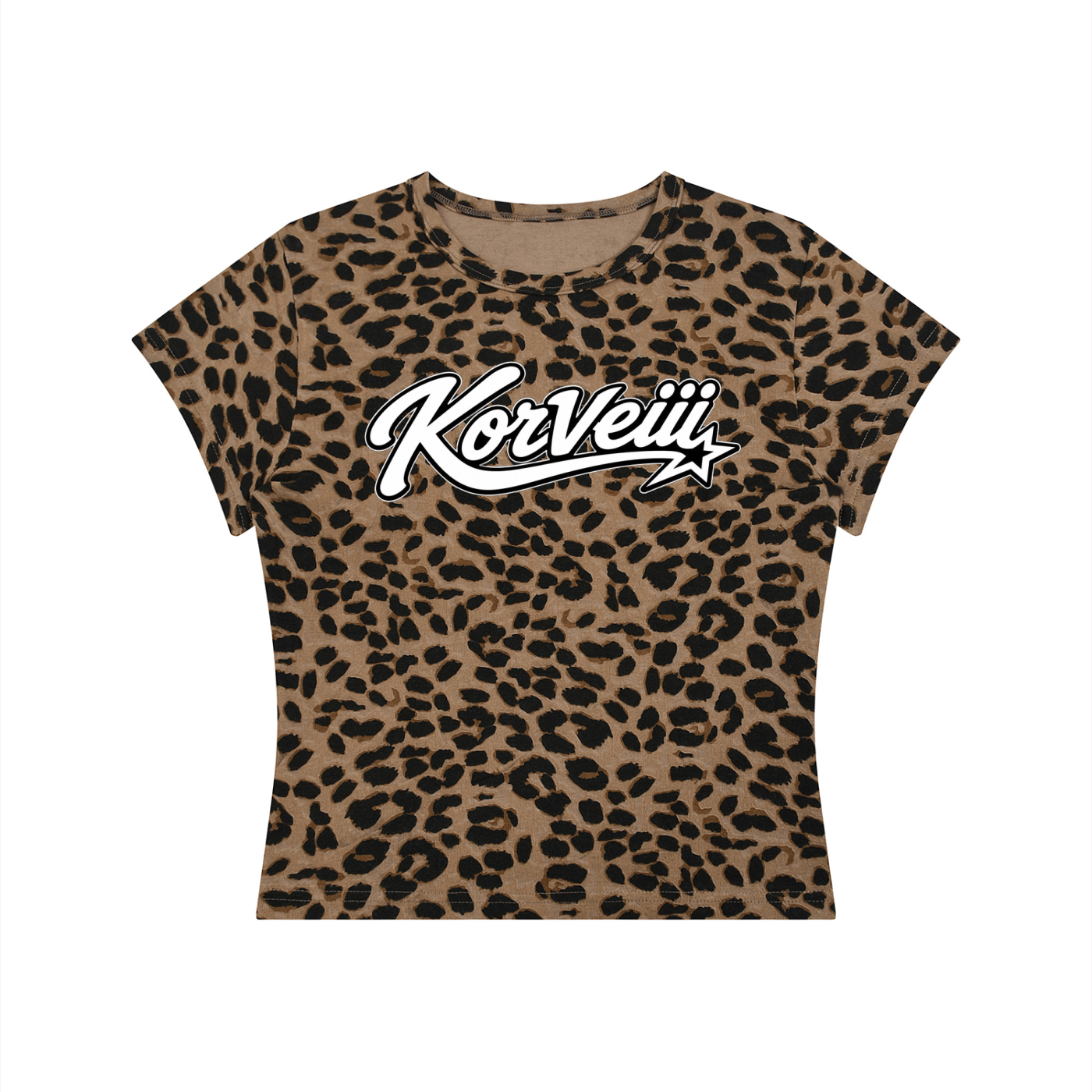 Women’s Korveiii Leopard Print Crop T-Shirt