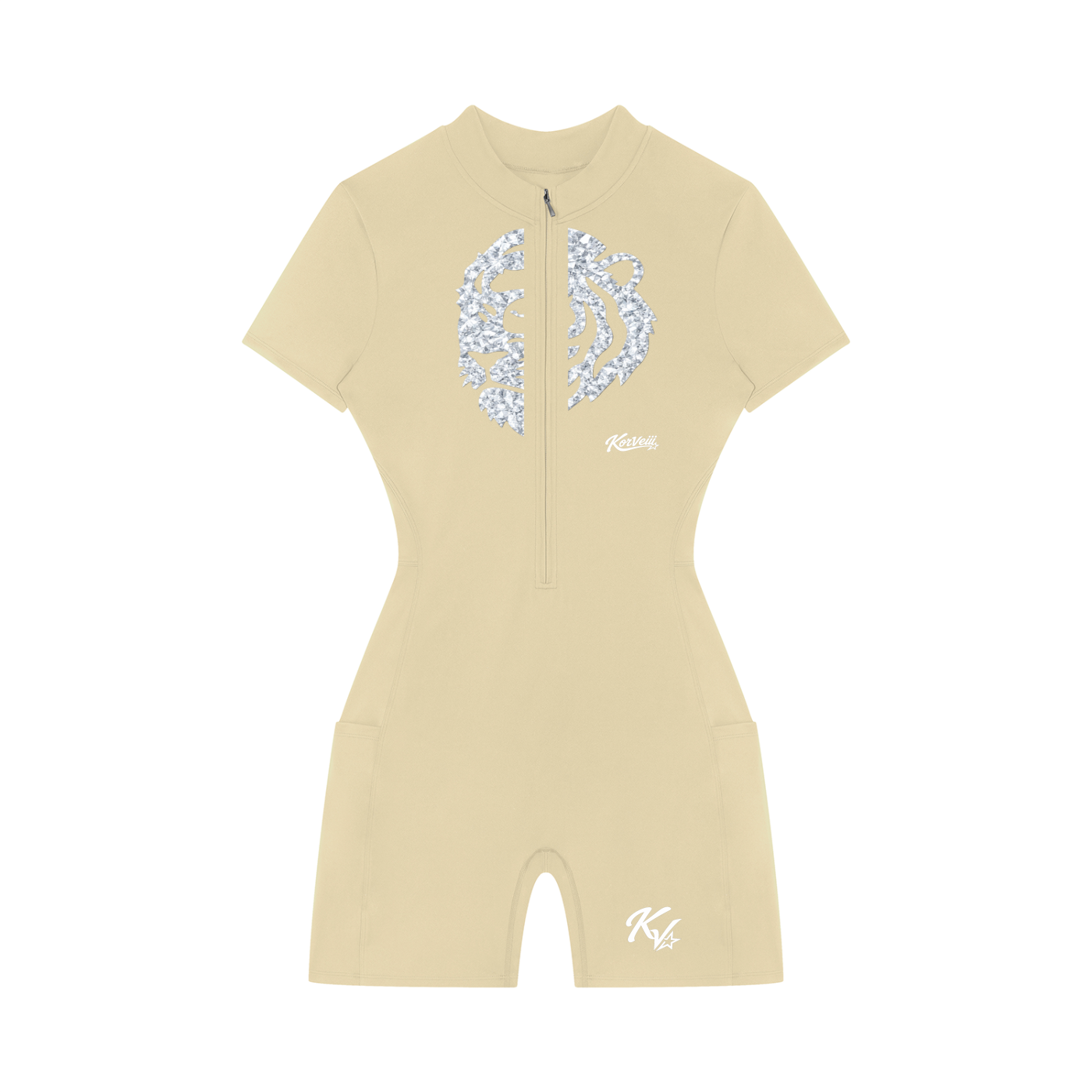 Women's Korveiii Quarter-Zip Short Sleeve Romper
