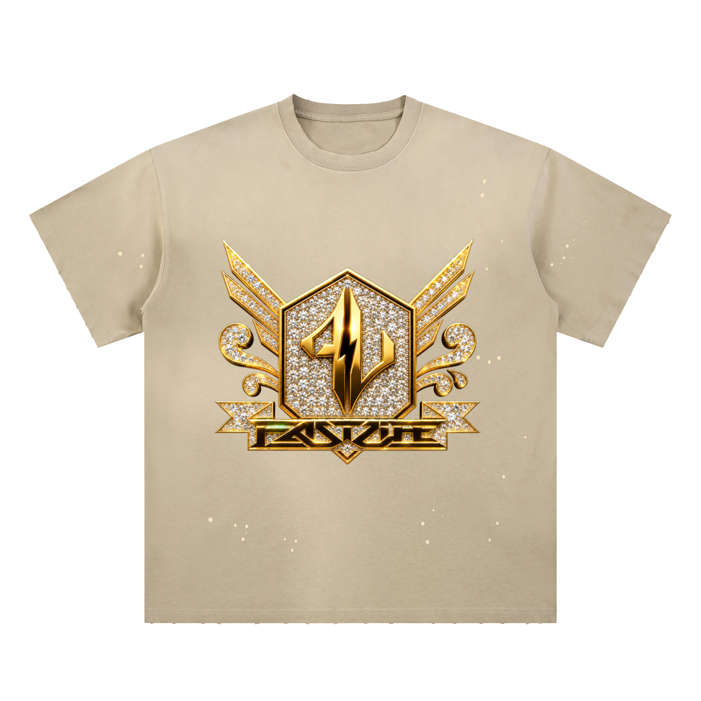 FASTLIFE Hand-Frayed Sunfade Paint Splatter T-Shirt