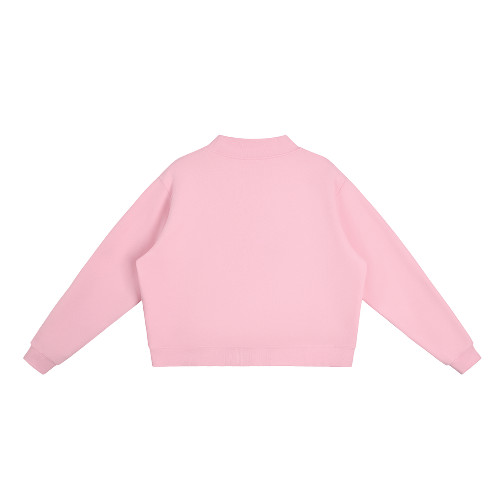 Korveiii Women’s  Essential Fleece Mock-Neck Crew Sweatshirt