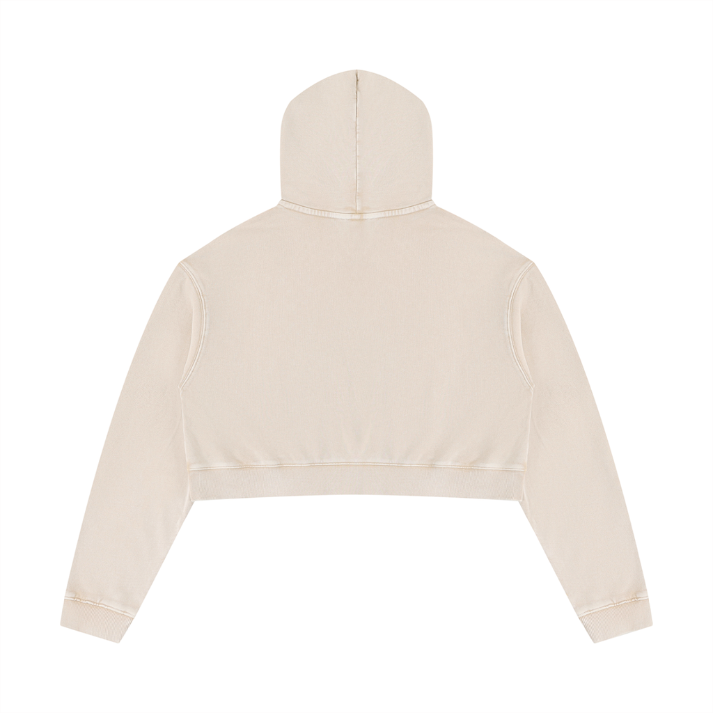 Korveiii Women’s Mineral Washed Crop Hoodie