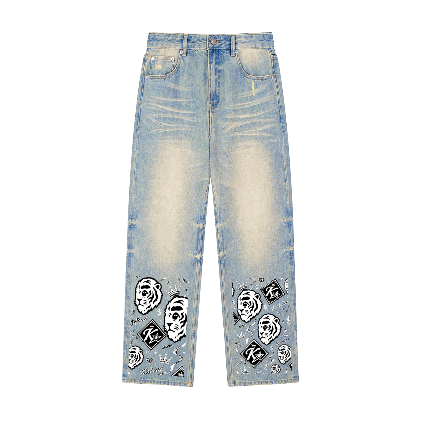Korveiii Pattern Denim Jeans