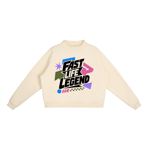 A FASTLIFE LEGEND Essential Fleece Mock-Neck Crew Sweatshirt