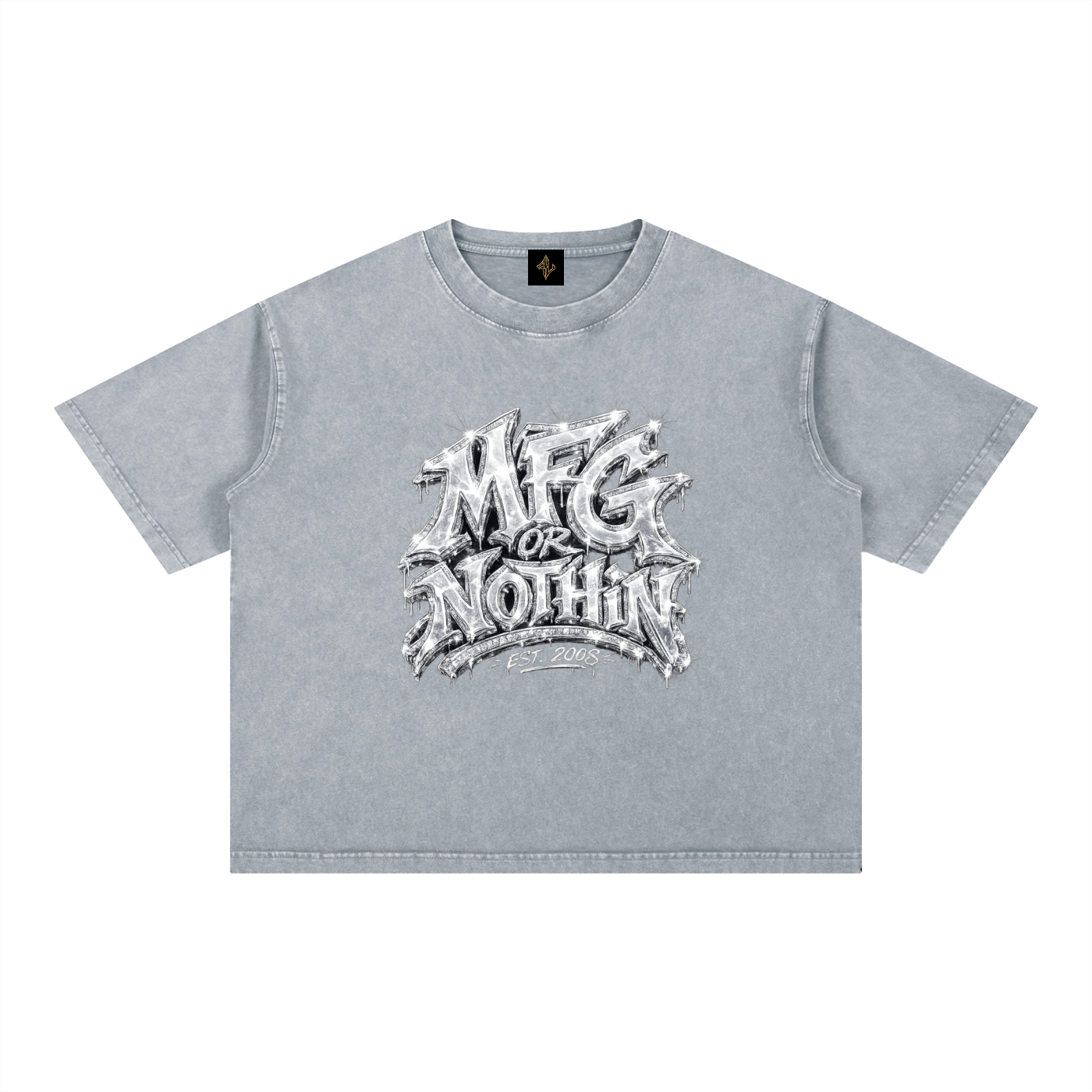 MFG or Nothin mineral Wash Crop tee