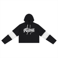Korveiii Women’s Ms Pretty Cropped Lace-Panel Hoodie
