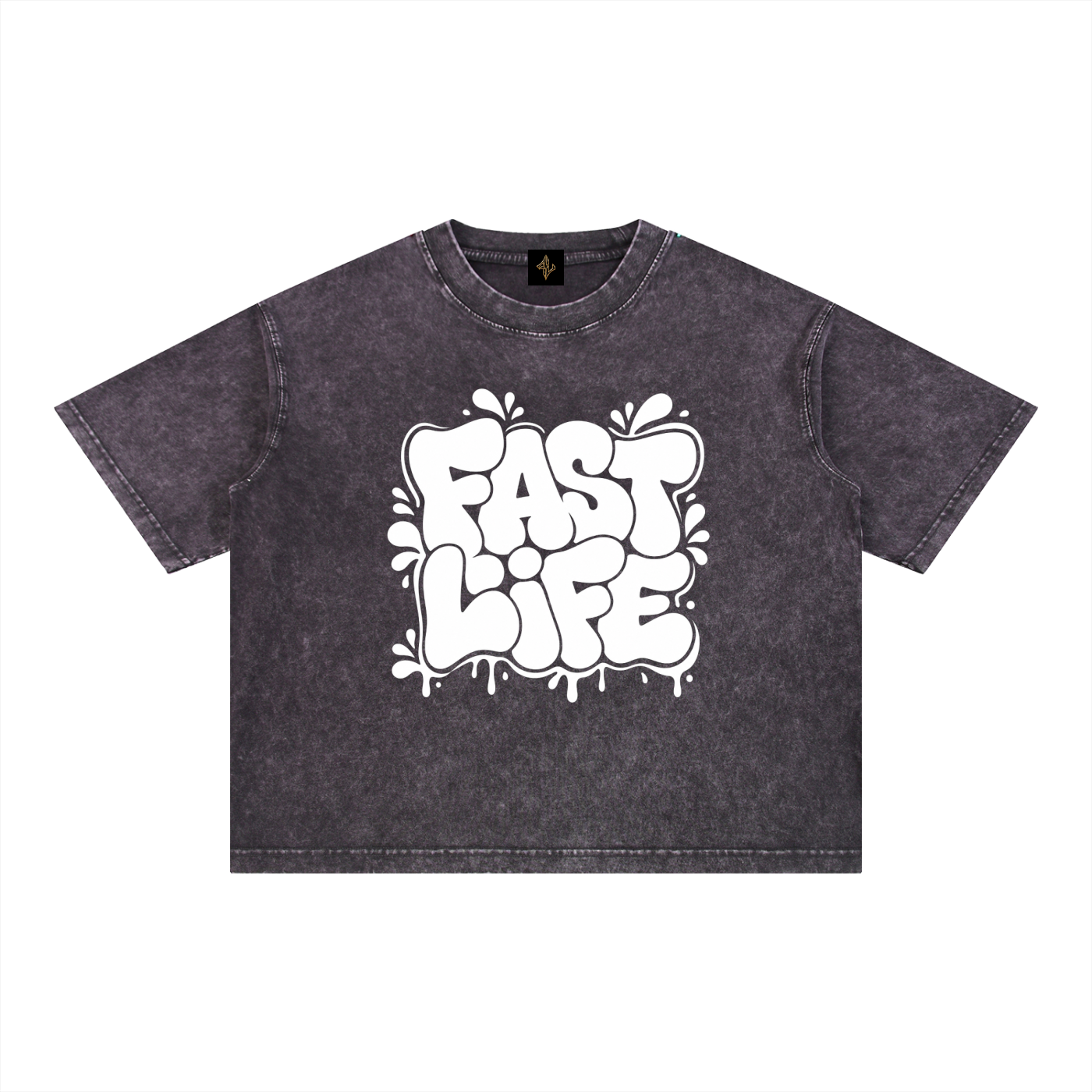 FASTLIFE Bubble Mineral Wash Boxy Cotton T-Shirt