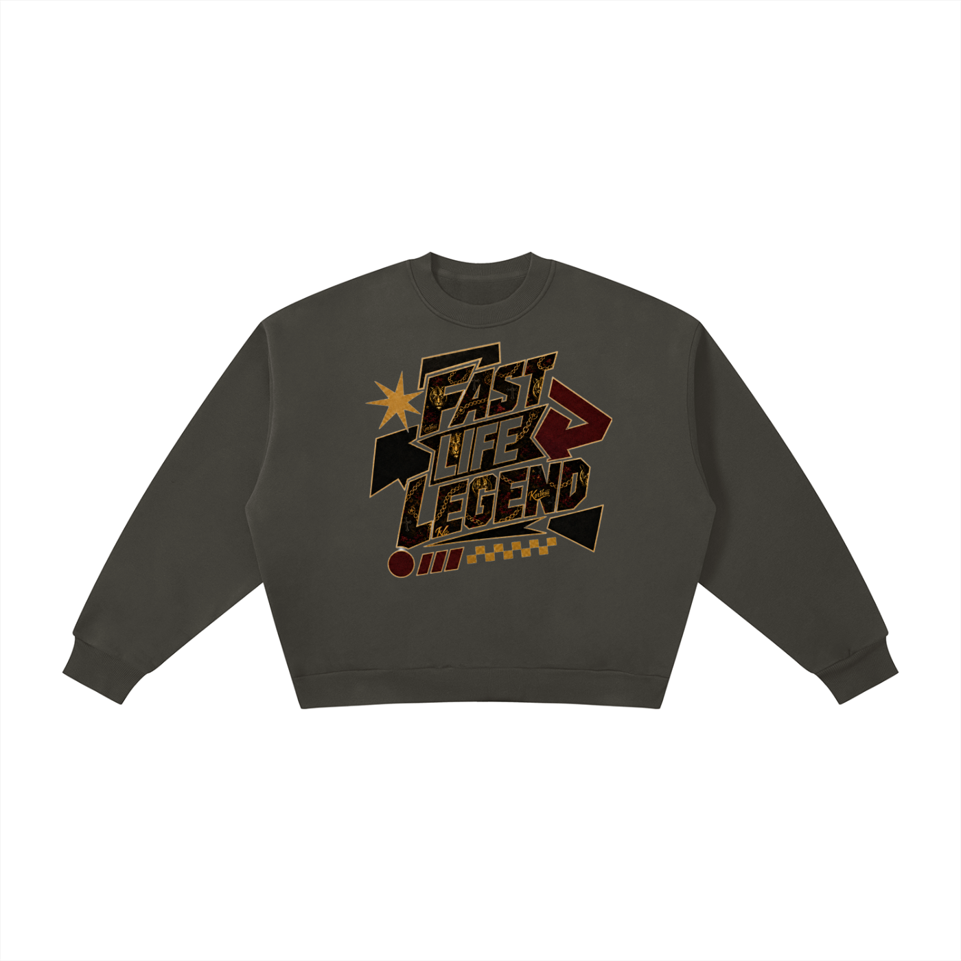 FASTLIFE LEGEND x KV Boxy Fleece Crewneck Sweatshirt