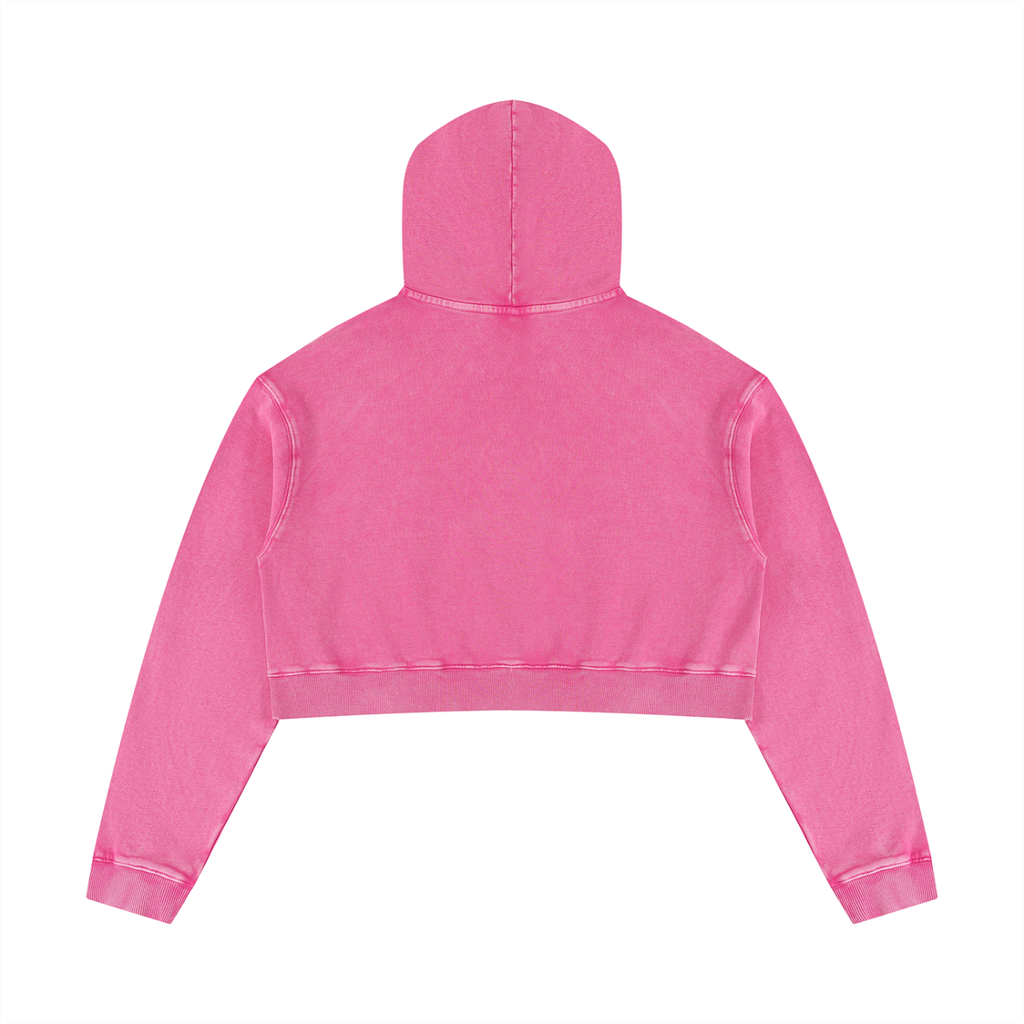 Korveiii Women’s Mineral Washed Crop Hoodie