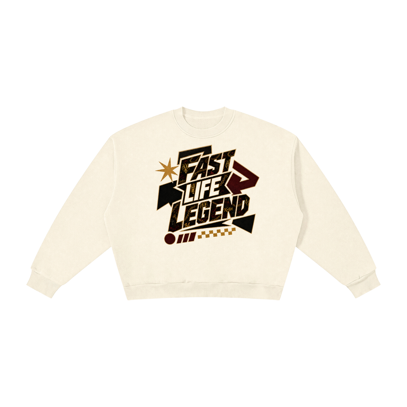 FASTLIFE LEGEND x KV Boxy Fleece Crewneck Sweatshirt