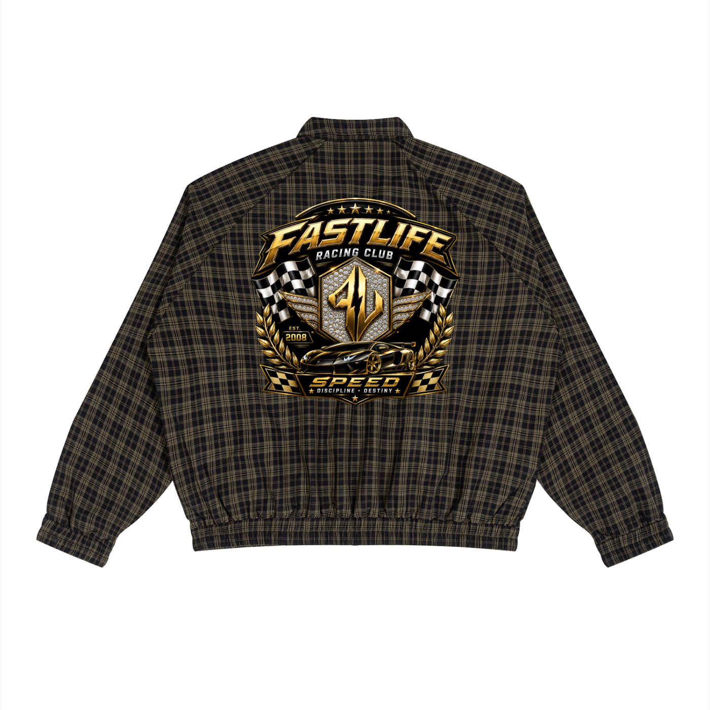 FASTLIFE Racing Club Plaid Track Jackets