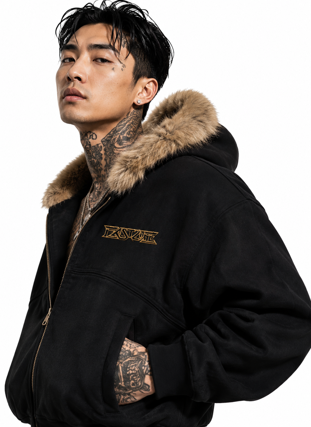 FASTLIFE  HOF Detachable Fur Hoodie