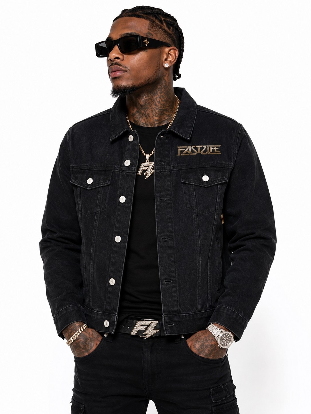 FASTLIFE  Vintage Wash Denim Jacket