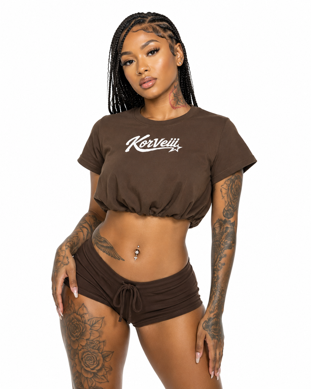 Women’s Korveiii Crop Bubble Hem T-Shirt