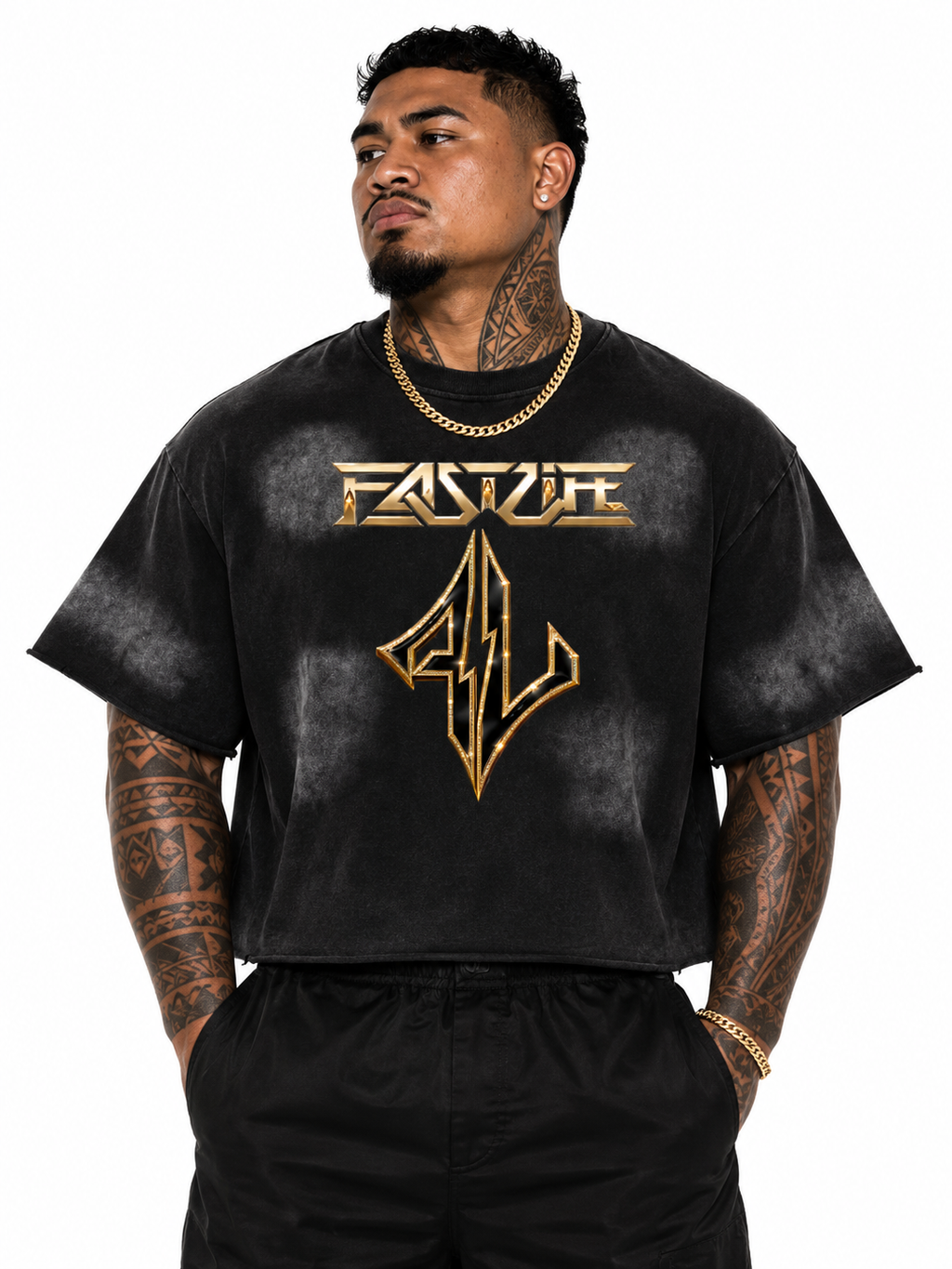 FASTLIFE HOF Sunfade French Terry Raw Edge T-Shirt