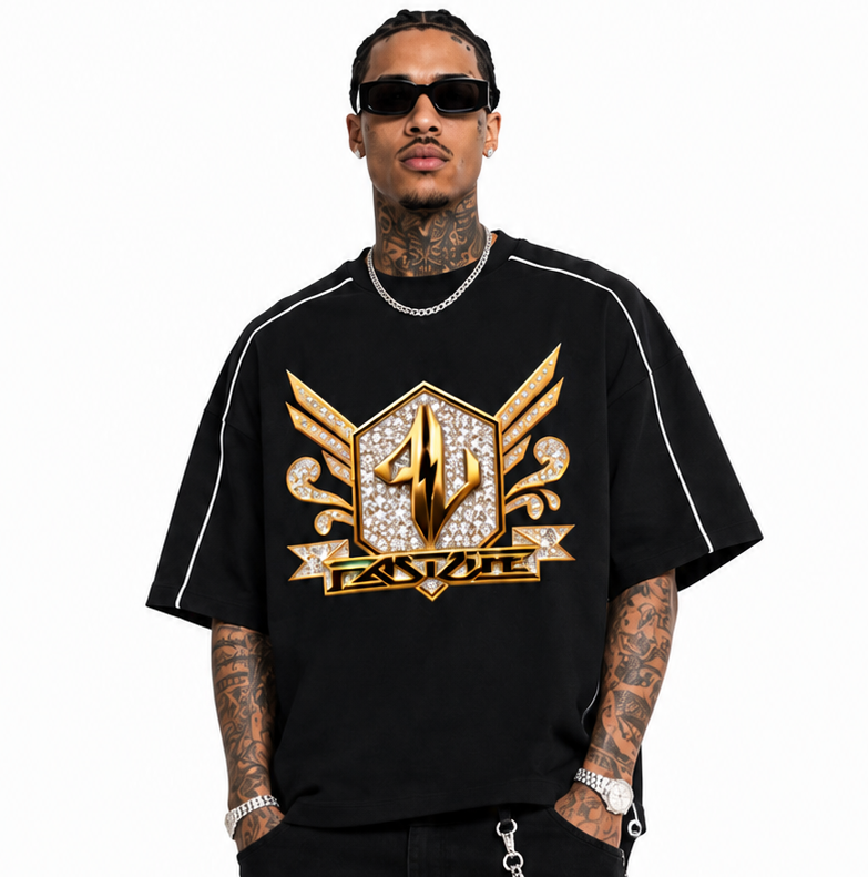 FASTLIFE Unisex Heavyweight Boxy Piping T-Shirt