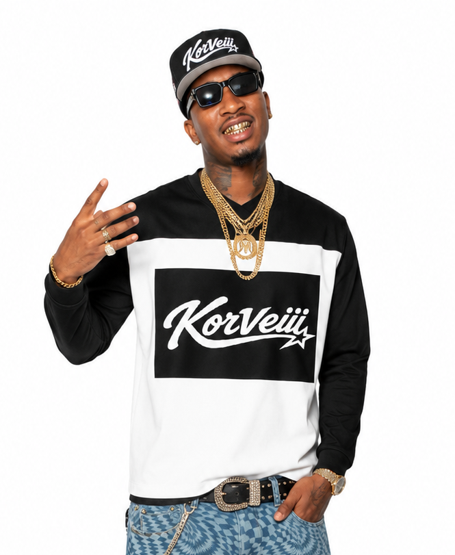 Korveiii Sun Fade Color-Block Long Sleeve T-Shirt