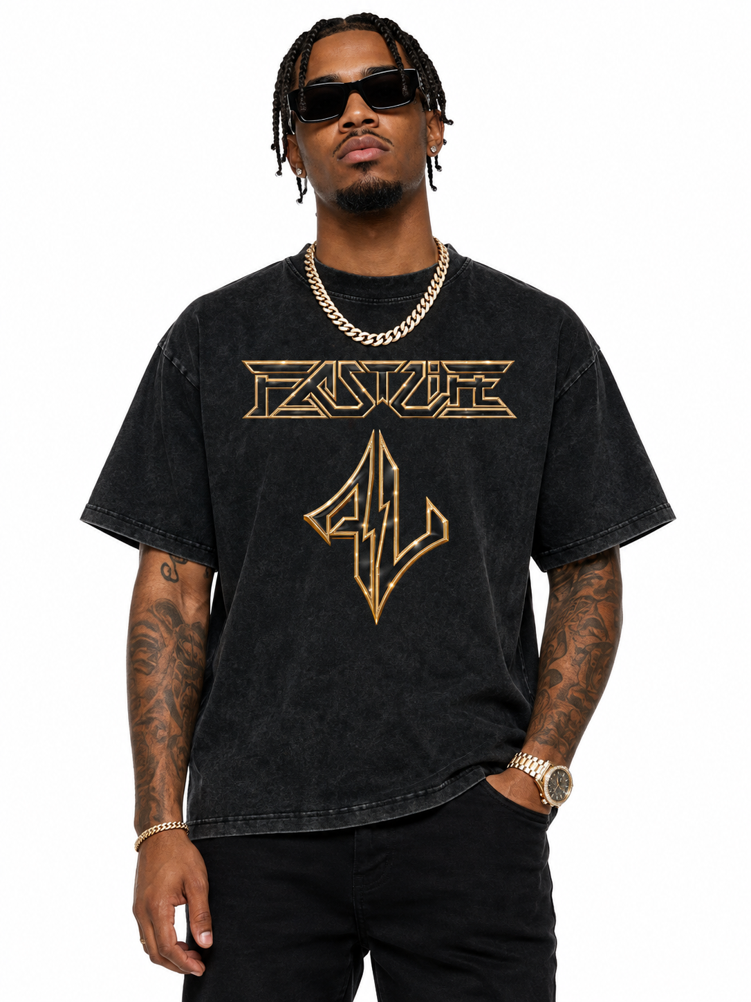 FASTLIFE Boom Snow Washed Oversized Cotton T-Shirt