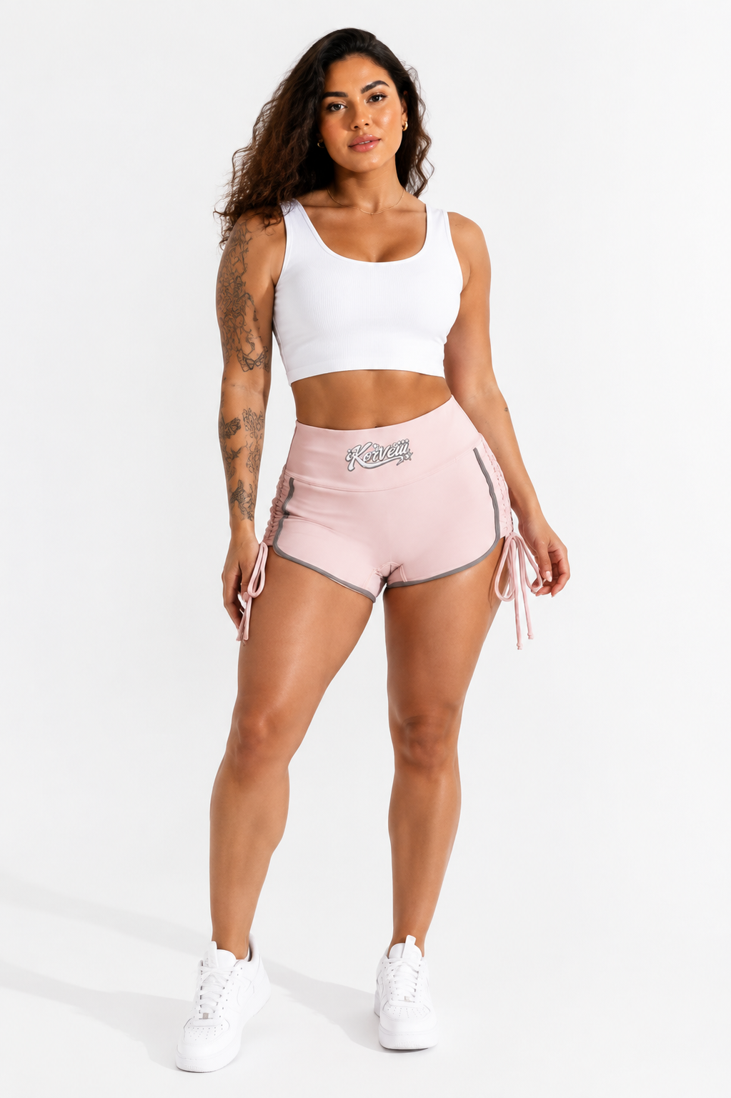 Korveiii Women’s Color Block High Waisted Yoga Shorts