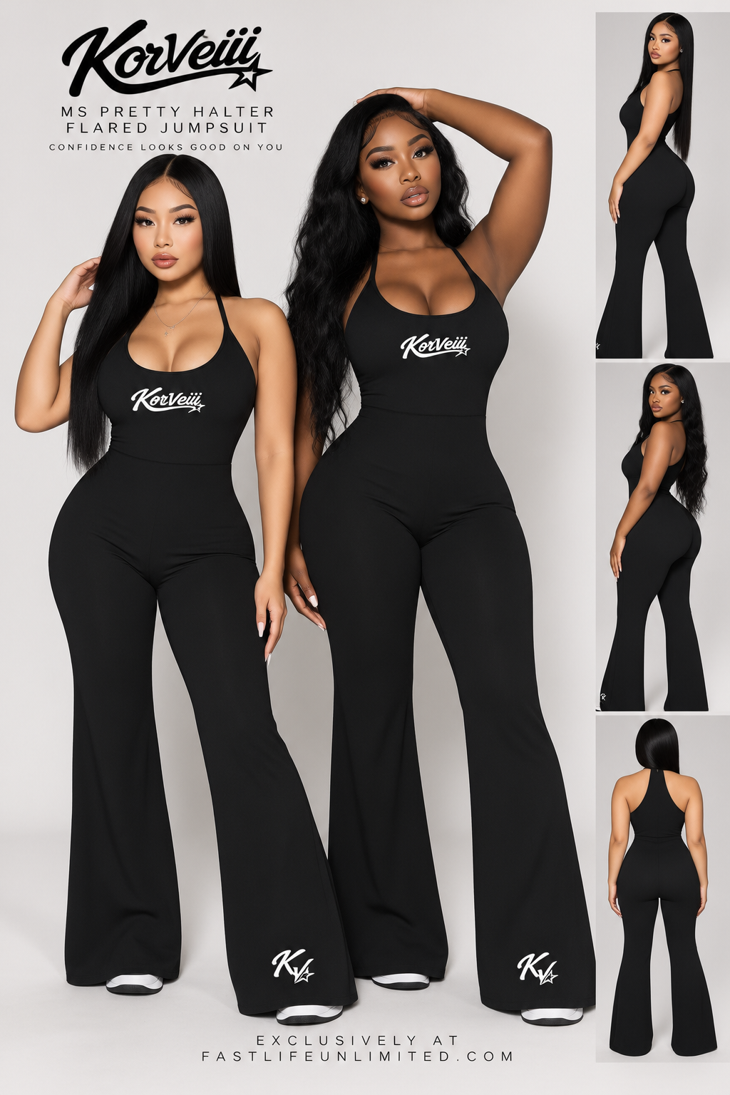 Korveiii Ms Pretty Halter Flared Jumpsuit