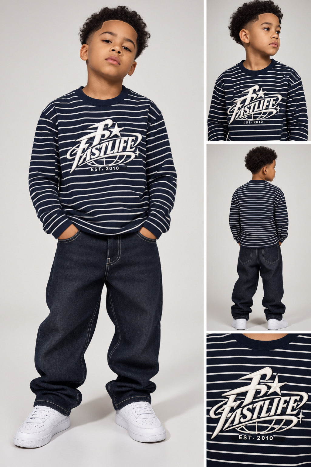 FASTLIFE WW Kid's Striped Long Sleeve T-Shirt