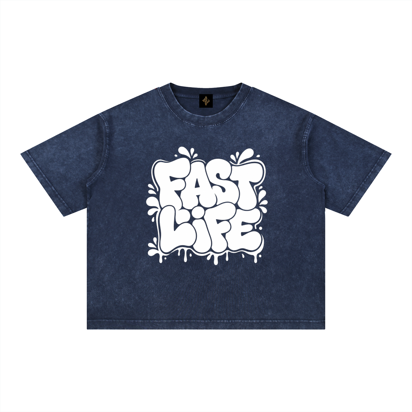 FASTLIFE Bubble Mineral Wash Boxy Cotton T-Shirt