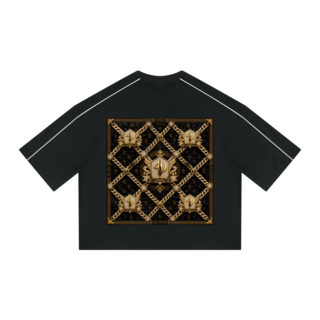 FASTLIFE Unisex Heavyweight Boxy Piping T-Shirt
